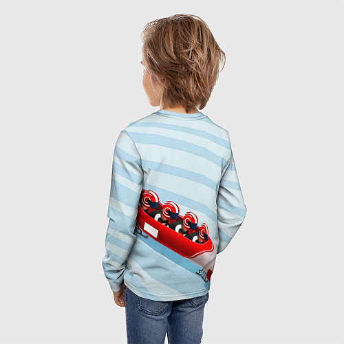 Детский лонгслив Берем разгон! Бобслей / 3D-принт – фото 4
