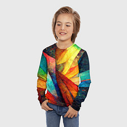 Лонгслив детский Радужная абстракция со звездами, цвет: 3D-принт — фото 2
