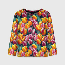 Лонгслив детский Роскошные тюльпаны, цвет: 3D-принт