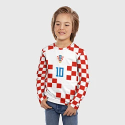 Лонгслив детский Лука Модрич форма сборной Хорватии, цвет: 3D-принт — фото 2