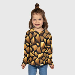 Лонгслив детский Каменные соты, цвет: 3D-принт — фото 2