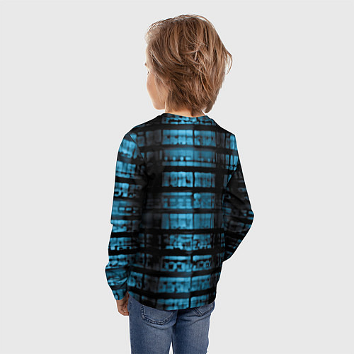 Детский лонгслив Голубая абстракция / 3D-принт – фото 4
