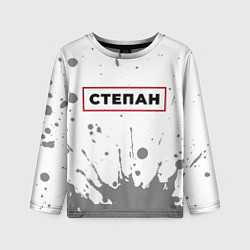 Лонгслив детский Степан - в красной рамке на светлом, цвет: 3D-принт