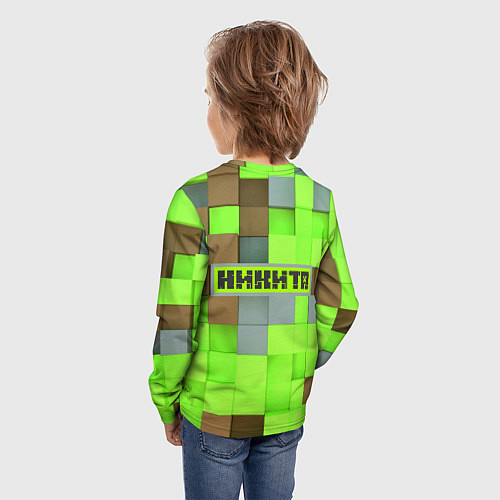 Детский лонгслив Никита майнкрафт / 3D-принт – фото 4