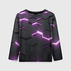 Лонгслив детский Абстрактные шестиугольники, цвет: 3D-принт