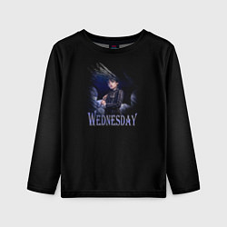 Детский лонгслив Wednesday с зонтом