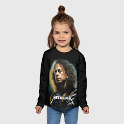Лонгслив детский Гитарист Metallica Кирк Хэмметт, цвет: 3D-принт — фото 2