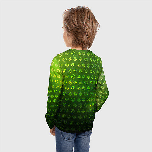 Детский лонгслив Нахида - Малая властительница Кусанали элементали / 3D-принт – фото 4