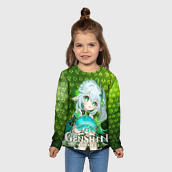 Лонгслив детский Нахида - Малая властительница Кусанали элементали, цвет: 3D-принт — фото 2