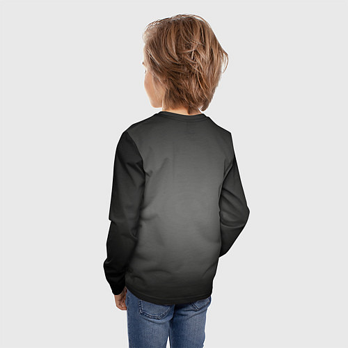 Детский лонгслив Серый, черный градиент / 3D-принт – фото 4