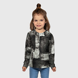 Лонгслив детский Белый и чёрный абстракт, цвет: 3D-принт — фото 2