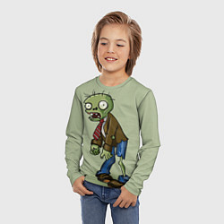 Лонгслив детский Зомби стоит, цвет: 3D-принт — фото 2