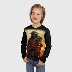 Лонгслив детский Самурай и огонь, цвет: 3D-принт — фото 2
