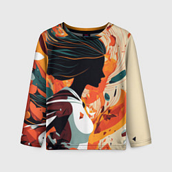 Лонгслив детский Девушка идёт: силуэт, цвет: 3D-принт
