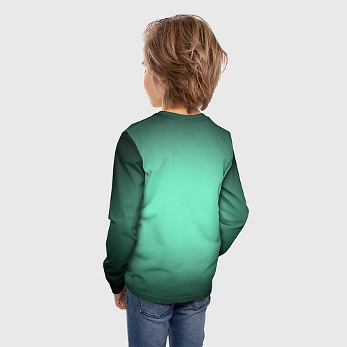 Детский лонгслив Аквамариновый градиент / 3D-принт – фото 4