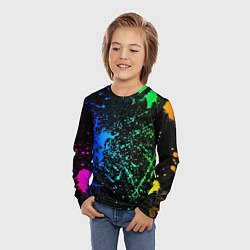 Лонгслив детский Разноцветные брызги, цвет: 3D-принт — фото 2