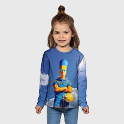 Лонгслив детский Барт Симпсон - космический мальчик - нейросеть, цвет: 3D-принт — фото 2