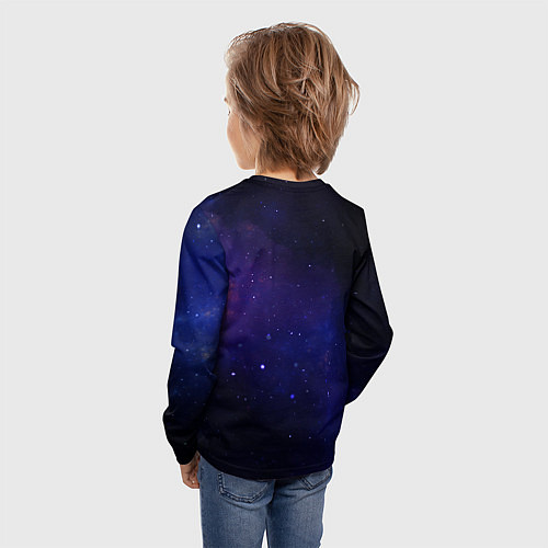 Детский лонгслив Космические звёздные цветы / 3D-принт – фото 4