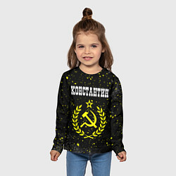 Лонгслив детский Константин и желтый символ СССР со звездой, цвет: 3D-принт — фото 2