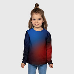 Лонгслив детский Красно синий градиент, цвет: 3D-принт — фото 2