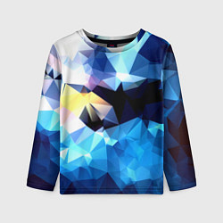 Лонгслив детский Polygon blue abstract collection, цвет: 3D-принт