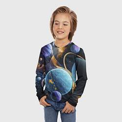 Лонгслив детский Планеты во вселенной, цвет: 3D-принт — фото 2