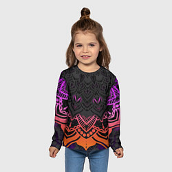 Лонгслив детский Цветастый узор, цвет: 3D-принт — фото 2