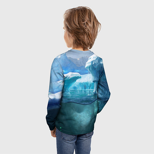 Детский лонгслив Subnautica - КРАБ на леднике / 3D-принт – фото 4