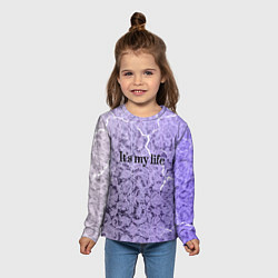 Лонгслив детский Моя жизнь цитата, цвет: 3D-принт — фото 2