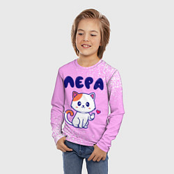 Лонгслив детский Лера кошечка с сердечком, цвет: 3D-принт — фото 2