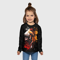 Лонгслив детский Золотая рыбка белый дракон, цвет: 3D-принт — фото 2