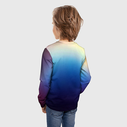 Детский лонгслив Blue gradient colors / 3D-принт – фото 4