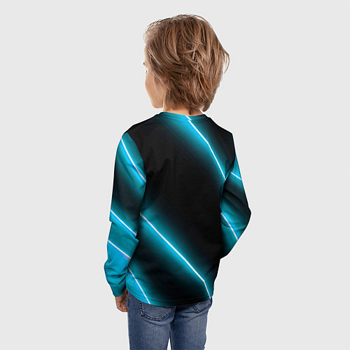 Детский лонгслив JAC неоновые лампы / 3D-принт – фото 4