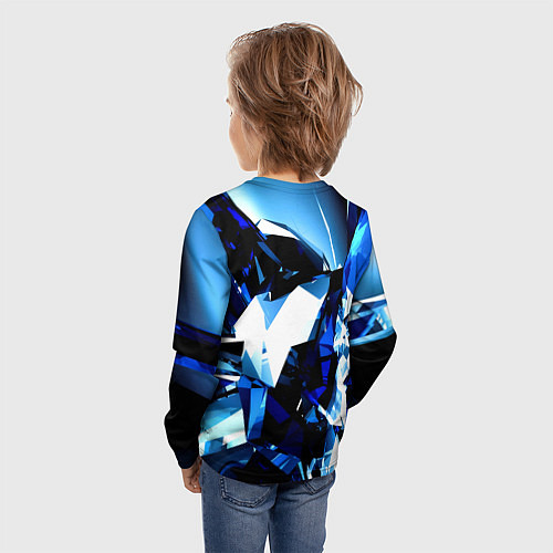 Детский лонгслив Crystal blue form / 3D-принт – фото 4