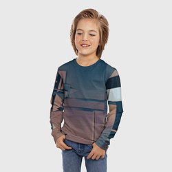 Лонгслив детский Абстрактные геометрические соединения, цвет: 3D-принт — фото 2