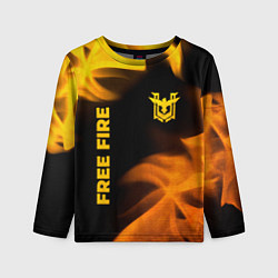 Детский лонгслив Free Fire - gold gradient: надпись, символ