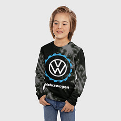 Лонгслив детский Volkswagen в стиле Top Gear со следами шин на фоне, цвет: 3D-принт — фото 2