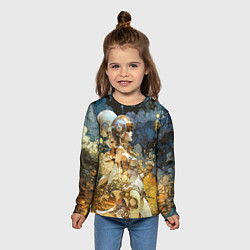 Лонгслив детский Космическая золотая принцесса, цвет: 3D-принт — фото 2