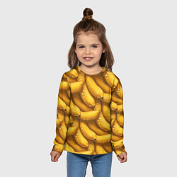 Лонгслив детский Сочная текстура из бананов, цвет: 3D-принт — фото 2