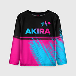 Лонгслив детский Akira - neon gradient: символ сверху, цвет: 3D-принт