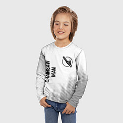 Лонгслив детский Chainsaw Man glitch на светлом фоне: надпись, симв, цвет: 3D-принт — фото 2