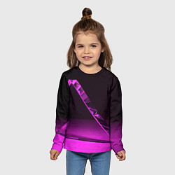 Лонгслив детский Фиолетовая мрачная геометрическая фигура, цвет: 3D-принт — фото 2