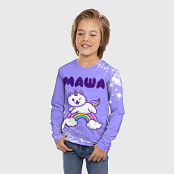 Лонгслив детский Маша кошка единорожка, цвет: 3D-принт — фото 2