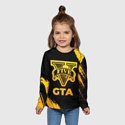 Лонгслив детский GTA - gold gradient, цвет: 3D-принт — фото 2