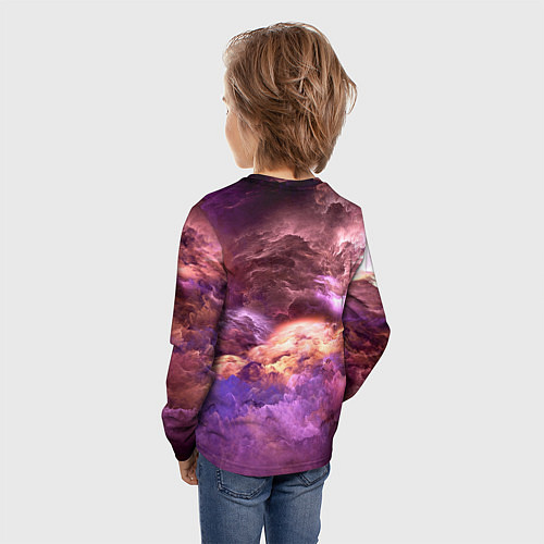 Детский лонгслив Фиолетовое облако / 3D-принт – фото 4