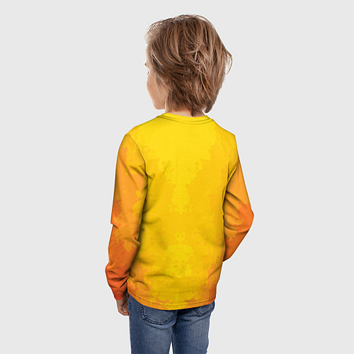 Детский лонгслив Цветной воробей / 3D-принт – фото 4