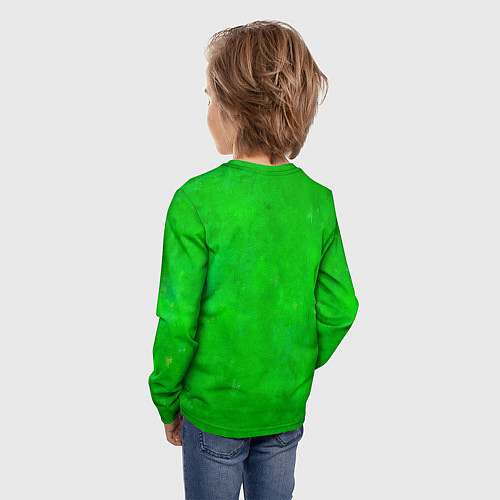 Детский лонгслив Уличный зелёный фонарь / 3D-принт – фото 4