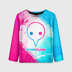 Детский лонгслив Evangelion neon gradient style
