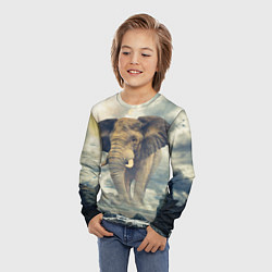 Лонгслив детский Гигантский слон, цвет: 3D-принт — фото 2