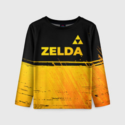 Лонгслив детский Zelda - gold gradient: символ сверху, цвет: 3D-принт